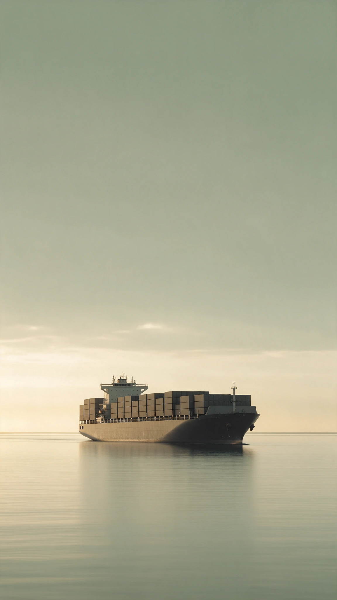 Container ship at sea
