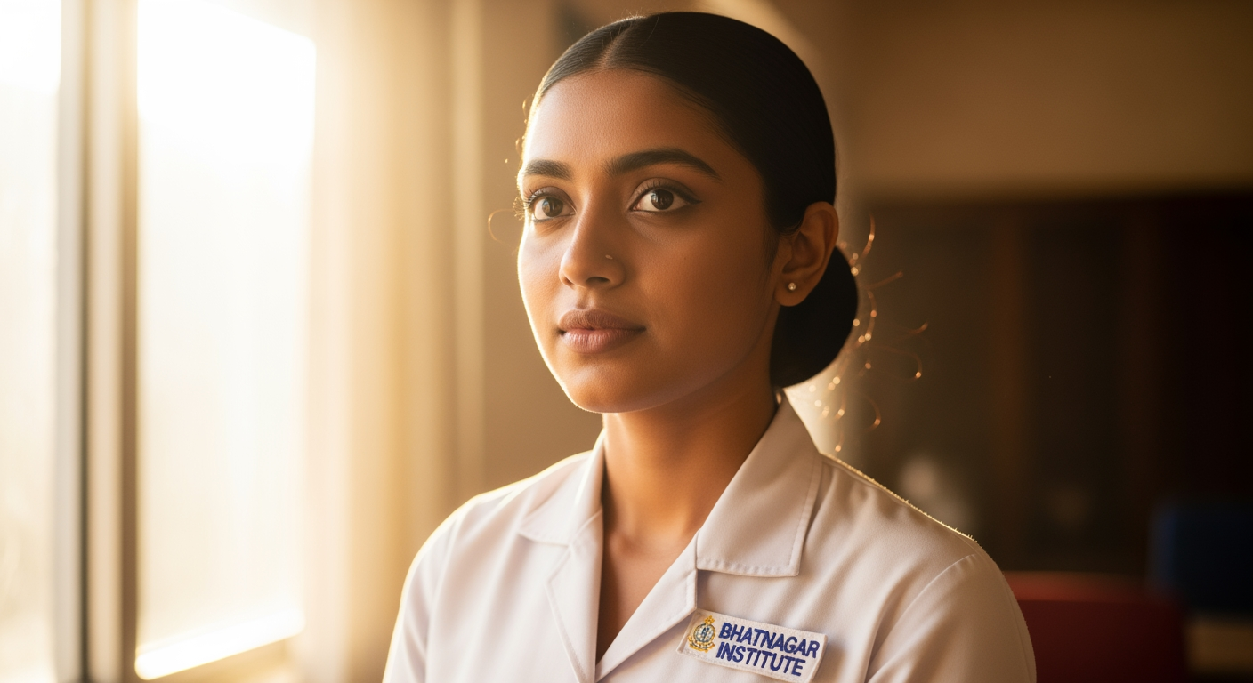 Nursing student in professional uniform