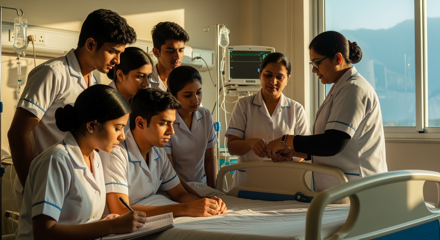 B.Sc. Nursing First-Year Students at Bhatnagar Hospital