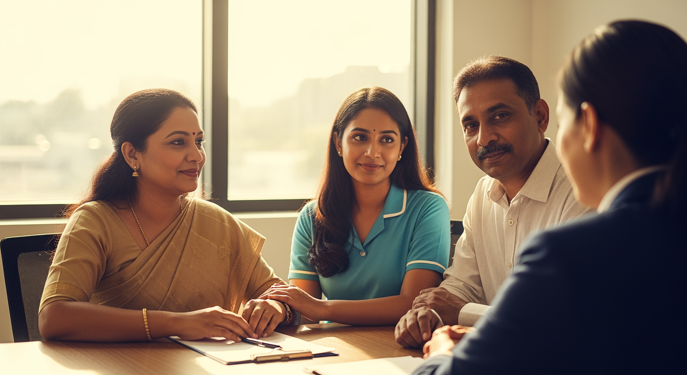 Parent and student consultation at Bhatnagar Institute